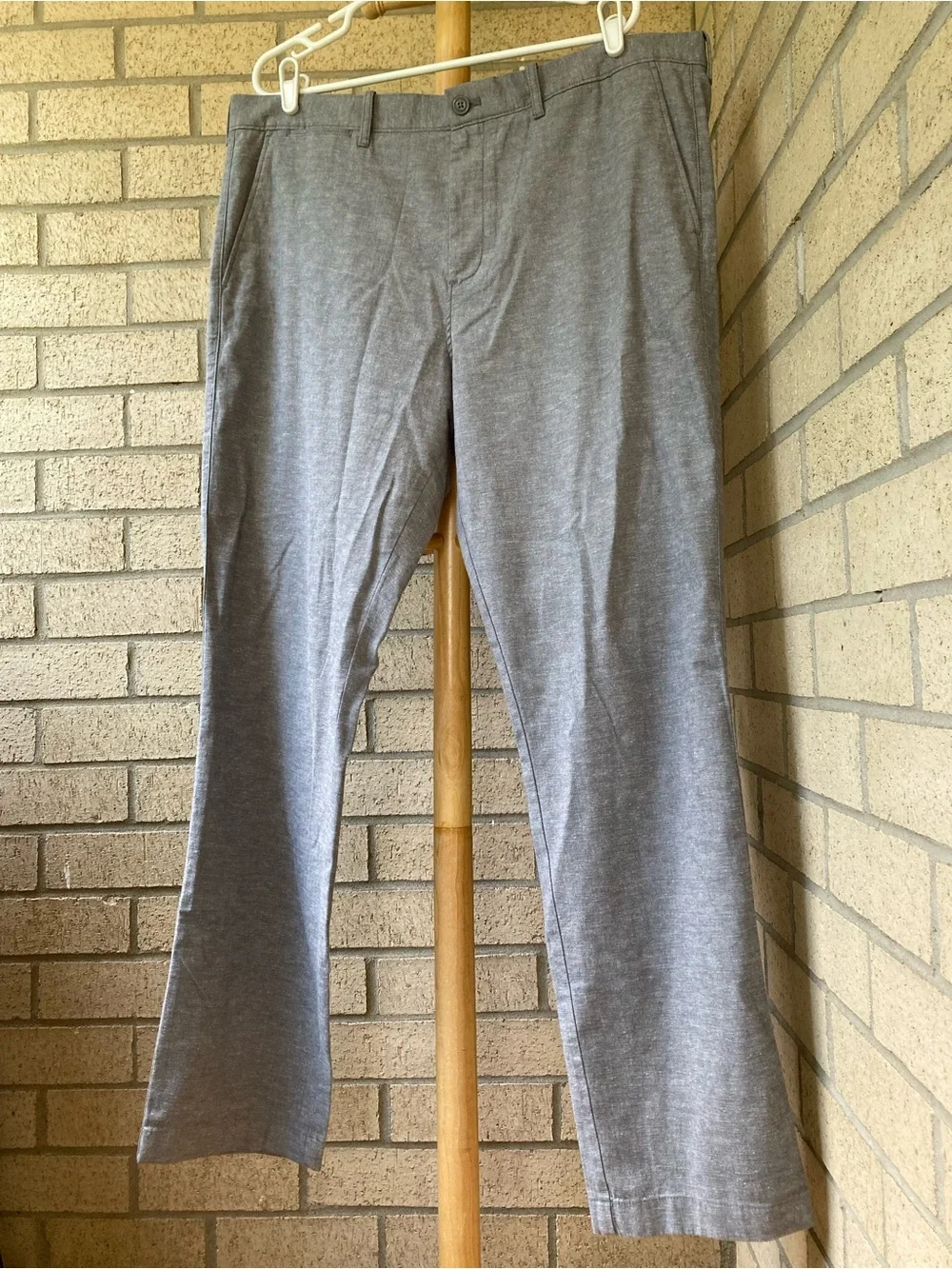 J Crew Stretch 770 Straight Cotton Linen Pants Gray Trousers Size 38 32